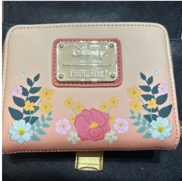 Loungefly Floral Minnie Mouse Wallet - Orange - Picture 3 of 4